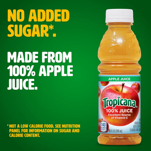 10 (Pack 24) Tropicana Apple Juice, Ounce