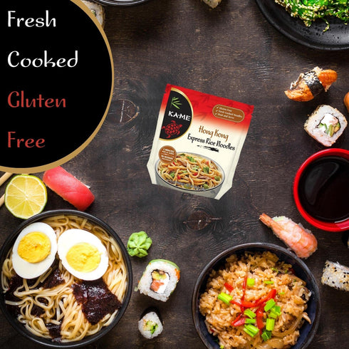 (Pack 6) Ka-Me Gluten Free Rice Noodles - Hong Kong Express Noodles Ready To Serve