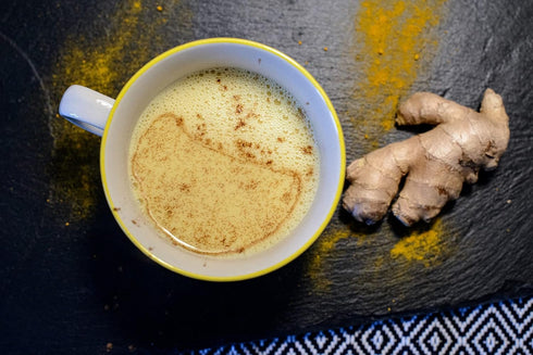 FIRE TEAS Organic Golden Milk Latte Powder - Organic Turmeric (Curcumin), Honey, Cardamom, Ginger, Cinnamon, Black