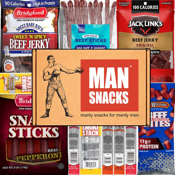 ManSnacks Jerky Gift Basket for Men | Variety of Beef Jerky, Beef