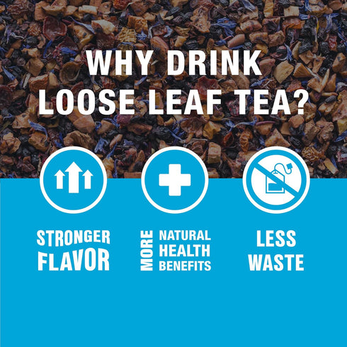 25 1.8 Tiesta Tea Blueberry Wild Child, Loose Leaf, Blueberry Hibiscus Herbal Tea, Premium Non-Caffeinated Fruit Blend
