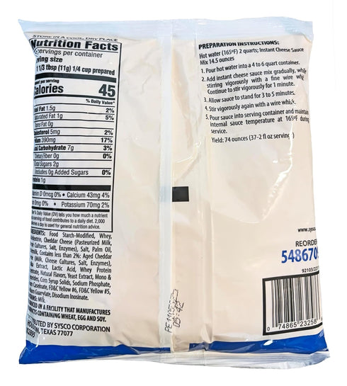 Sysco 14.5 oz. Imperial Instant Cheddar Cheese Sauce Mix |