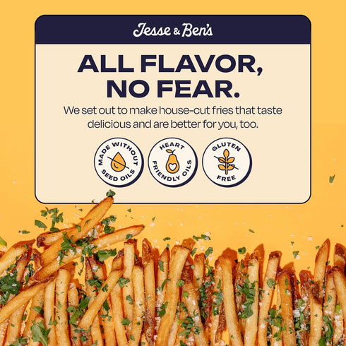Frozen 3 Jesse & Ben's Classic Sea Salt Fries, Made with Avocado Oil, Gluten-Free, Non-GMO, Vegan Potatoes, Healthy