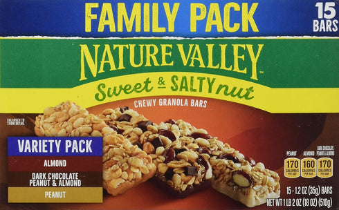 Nature Valley Sweet & Salty Nut Peanut Almond Dark Chocolate Granola Bars,