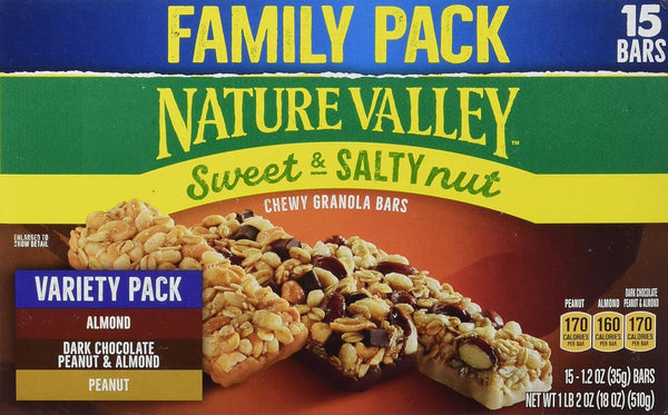 Nature Valley Sweet & Salty Nut Peanut Almond Dark Chocolate Granola Bars,