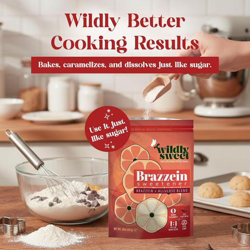 (1.25 lb) 1:1 Wildly Sweet Brazzein + Allulose Sweetener | Granulated Sugar Substitute, Clean Taste, Natural |