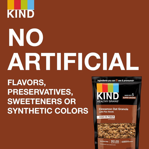 6g 11oz, 1 Count Kind Healthy Grains Granola, Cinnamon Oat Clusters with Flax Seeds, Gluten Free, Healthy Snack Mix