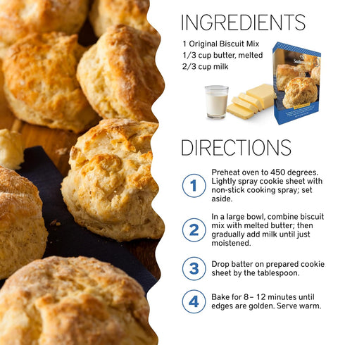 Southern Living Gourmet Original Biscuit Mix, Easy-to-Bake Delight, Makes 10 Dinner and Breakfast Biscuits