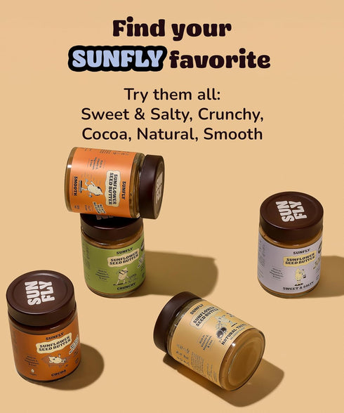 2x11.6oz SUNFLY Sunflower Butter, Vegan, Nut-Free, High Protein Spread, Rich in Vitamins & Minerals, Plant-Based Peanut