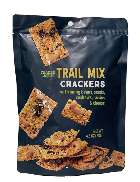 Trader Joe's Trail Mix Crackers with Mung Beans, Seeds, Cashews, Raisins & Cheese -