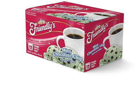 friendly's Flavored Ice Cream Coffee Pods, Compatible with Keurig K Cup Brewers, Mint Chocolate Chip, 12 Count