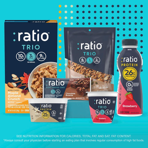 10g 10.4 oz Ratio Trio Vanilla Almond Crunch Cereal, Protein, Keto Friendly