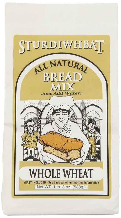 Sturdiwheat All Natural Bread Mix, Whole Wheat, 19-Ounce Package (Pack of 4)