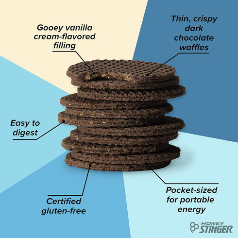 Honey Stinger Organic Gluten Free Cookies & Cream Waffle - 16 Waffles, 16.96 Ounce