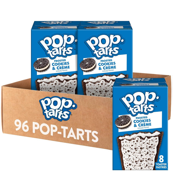 Pop-Tarts Toaster Pastries, Breakfast Foods, Kids Snacks, Frosted Cookies and Creme (96