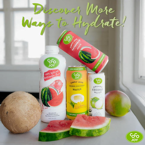 100% (12-Pack) CoCo Joy Natural Watermelon Juice, Low-Calorie Watermelon Drink