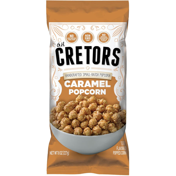 G.H. Cretors Caramel Popcorn, Non GMO, Zero Trans Fat, 8 Ounces (Pack