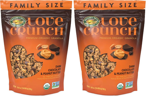 Love Crunch Organic Dark Chocolate & Peanut Butter Granola, 26.4 oz, Value