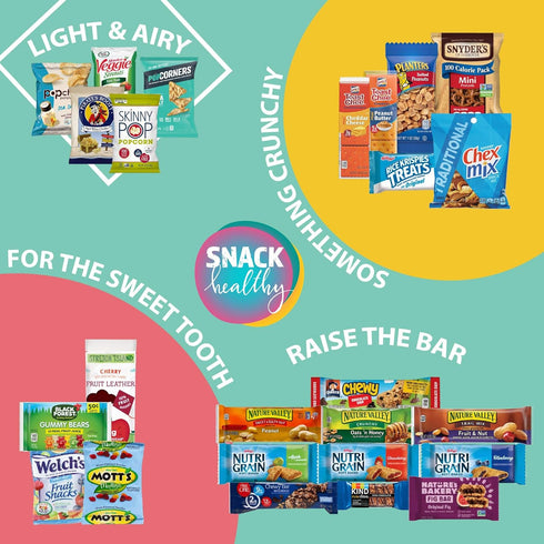 Package (50 Count) Gift A Snack - Easter Treats, Healthy Snack Box Care + Greeting Card Birthday Treats Gift Basket