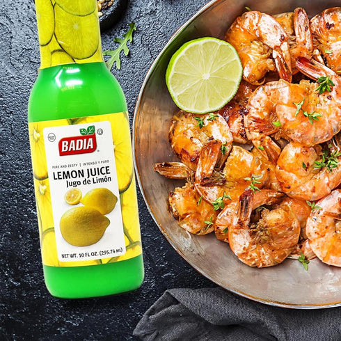 10 oz Badia Lemon Juice, fl Fresh Citrus Flavor from Real Lemons for Cooking, Baking, Cocktails, Dressings & Marinades