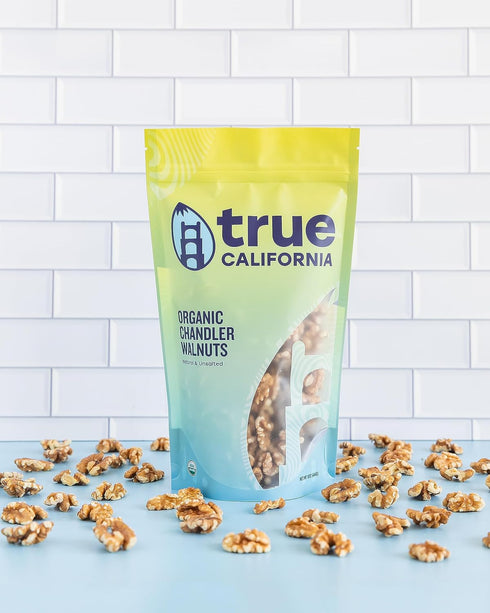 (2 LB) True California Organic Chandler Walnuts Raw, Shelled Halves and Pieces - Healthy Snacks, Vegan & Gluten Free