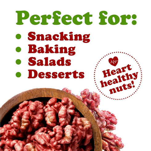 8 Food to Live - California Livermore Red Walnuts, Ounces Raw, No Shell, Kosher, Unsalted, Natural, Sirtfood, Bulk
