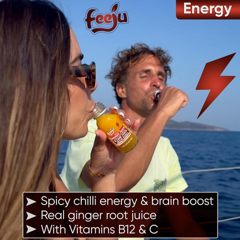 15PCS 2 oz B12, Immunity Feeju Mango Nectar Blend Shot fl Mango Puree, Grape, Lime Juice with Chili and Real Ginger
