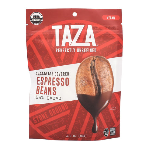 55% 3.5 (4 Count), TAZA chocolate Organic Chocolate Covered Espresso Beans, Dark Chocolate, Ounce Vegan