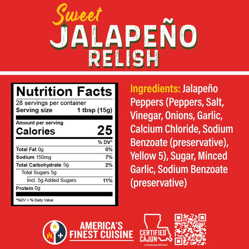Pack 14 oz (2) 15 oz (2), Jalapeo Variety - Candied Jalapeo Slices + Sweet Jalapeo Relish Louisiana Condiments by