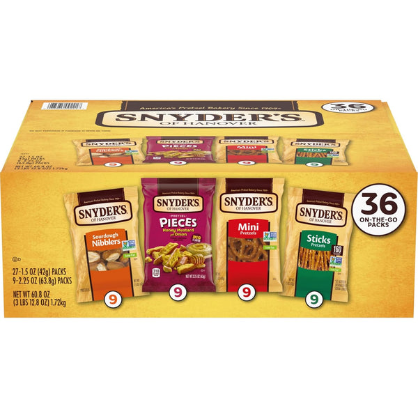 Snyder's of Hanover Variety Pack Pretzels, 36 Count Variety Pack (Pack of