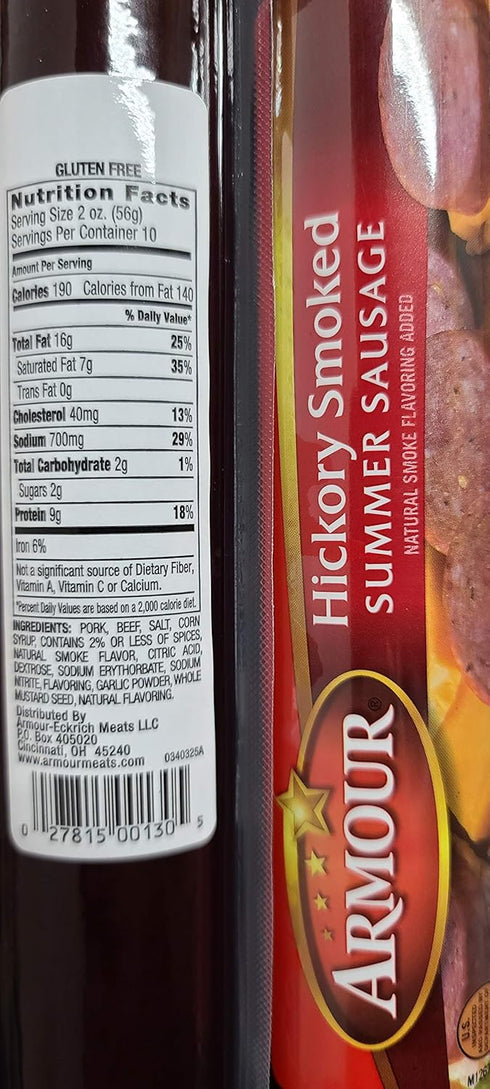 Ohio Trading Summer 20 oz (2 Pack) Armour Hickory Smoked Sausage, Sticks