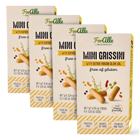 For Alle Gluten Free Mini Grissini with Extra Virgin Olive Oil, 6x1.05 oz (6.34