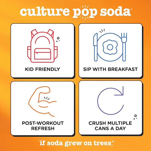 (12pk) Culture Pop Soda, Wild Berries & Lime, Probiotic Low Sugar Soda, Sparkling Juice Alternative, Non-GMO, Kosher