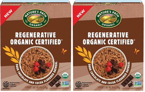 Nature's Path Organic Regenerative Organic Certified Dark Chocolate & Cocoa Instant Oatmeal,