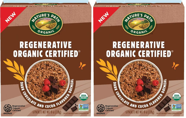 Nature's Path Organic Regenerative Organic Certified Dark Chocolate & Cocoa Instant Oatmeal,