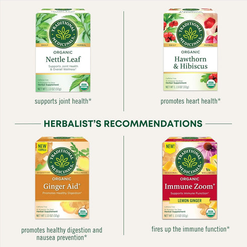 Inflammation,16 Count (Pack 6) Traditional Medicinals Organic Turmeric with Meadowsweet & Ginger Herbal Tea, Supports A