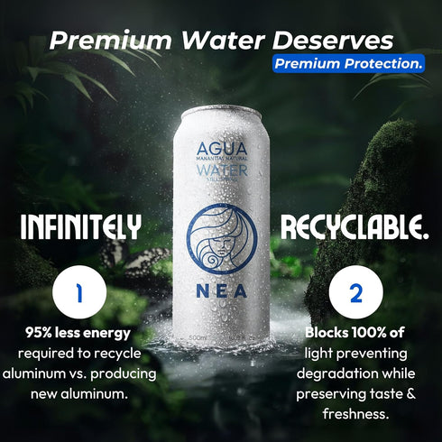 16.9oz (1 Pack 12) NEA Canned Water - Austrian Alps Spring Mineral Can Water in Aluminum Cans - Plastic Free BPA Free