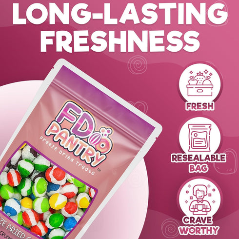 4 oz, Freeze-Dried Candy Fruit Crunch Tropical, Assorted Variety Flavors, Bag Pouch, Ideal Gift Snack