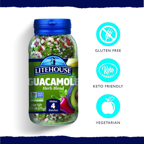 Litehouse Freeze Dried Guacamole Herb Blend, Gluten Free, Vegetarian, Great Guacamole Mix, 0.85 Ounce