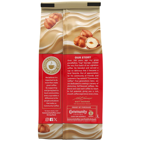 Community 72 12 (Pack 6) Coffee Hazelnut Creme Flavored Ounces, Medium Roast Ground Coffee, Ounce Bag
