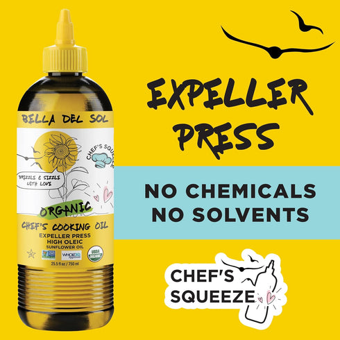 Bella Del Sol 750 ML Organic Sunflower Oil Squeezable