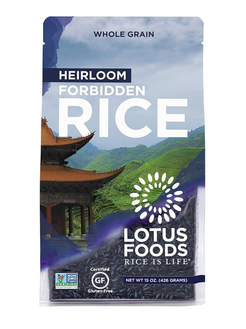 15 Lotus Foods, Rice Heirloom Forbidden Black, Ounce