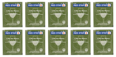 North Mountain Supply - RS-CB-10 Red Star Cote des Blancs Wine Yeast - Pack of 10 with Freshness Guarantee