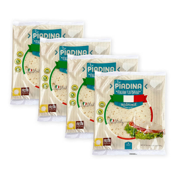 Fresco Piada Italian Flatbread 4 Packs (16 Count Total) | Authentic Piadina