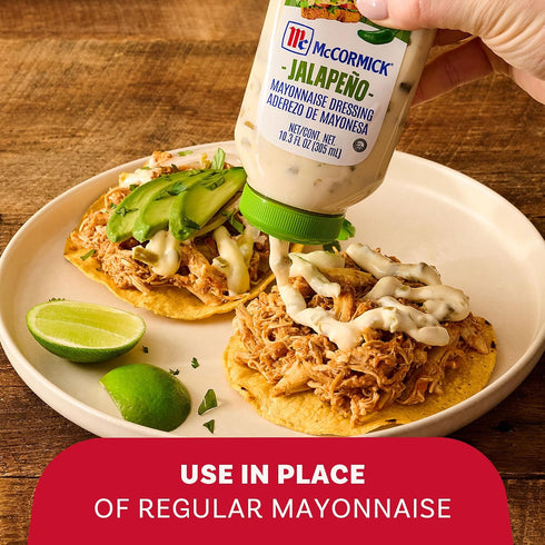 10.3 oz McCormick Mayonnaise Dressing, Jalapeo, A Smooth, Spicy Mayo That is a Great Addition to Sandwiches, Dips