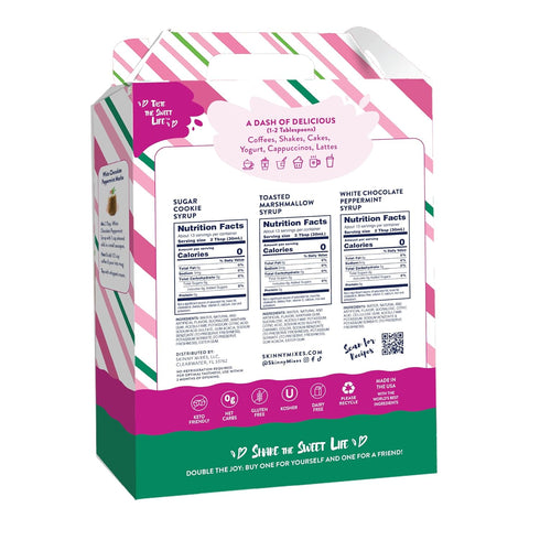 12.7 Oz, 3 Pack Jordan's Skinny Mixes Sugar Free Coffee Syrup, Holiday Trio Coffee Flavoring Syrup, Zero Calorie Drink