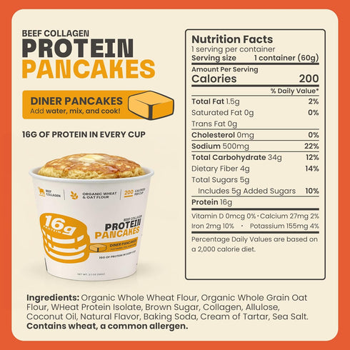 Pack 12 Pack 1416g Beef Cakes Protein Breakfast Variety Instant Protein Pancakes and Oatmeal Cups Protein, Beef