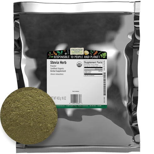 Frontier Co-op Stevia Herb Powder, 1lb Bulk Bag, Certified Organic | 100%