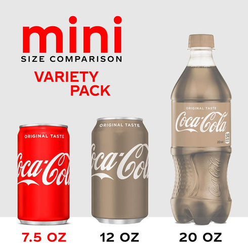Pack, 7.5 Oz, Pack 30 (10 7.5 Oz Coca-Cola Mini Can Variety Fl Of Each: Coke Classic, Diet Coke, Sprite),, Fl ()