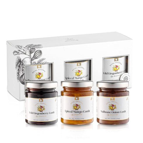 Gourmanity Savory Jam Gift Set, Full Repertoire of Royal Preserve Confits, Onion